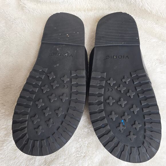 Vionic Black Leather Chain Mules - Picture 3 of 4